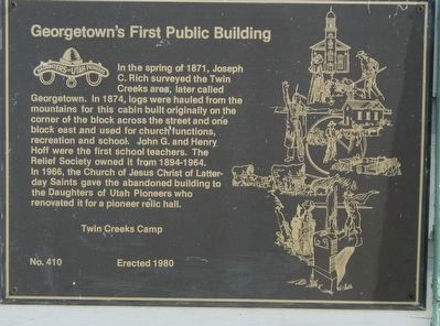 Georgetown's First Public Building Marker. Click for full size. Georgetown's First Public Building Marker image. Click for full size.