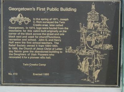 Georgetown's First Public Building Marker image. Click for full size.