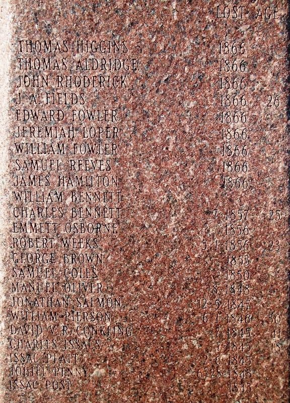 Lost At Sea Memorial Roll. Click for full size. Lost At Sea Memorial Roll image. Click for full size.