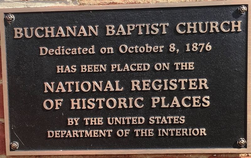 Buchanan Baptist Church Marker image. Click for full size.