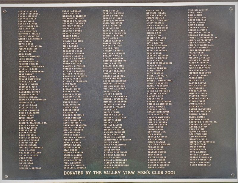 Valley View Veterans Honor Roll Marker image. Click for full size.