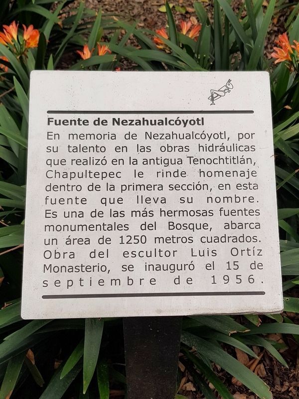 The Fountain of Nezahualcyotl Marker image. Click for full size.