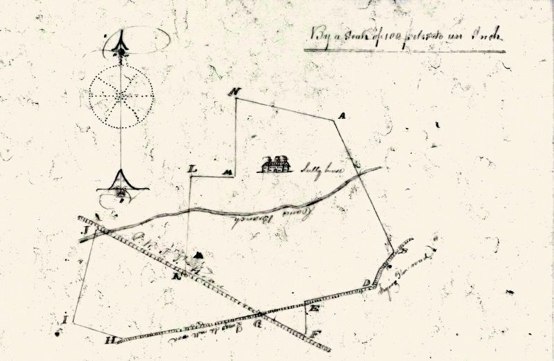 Property Survey of Sully in 1845 image. Click for full size.
