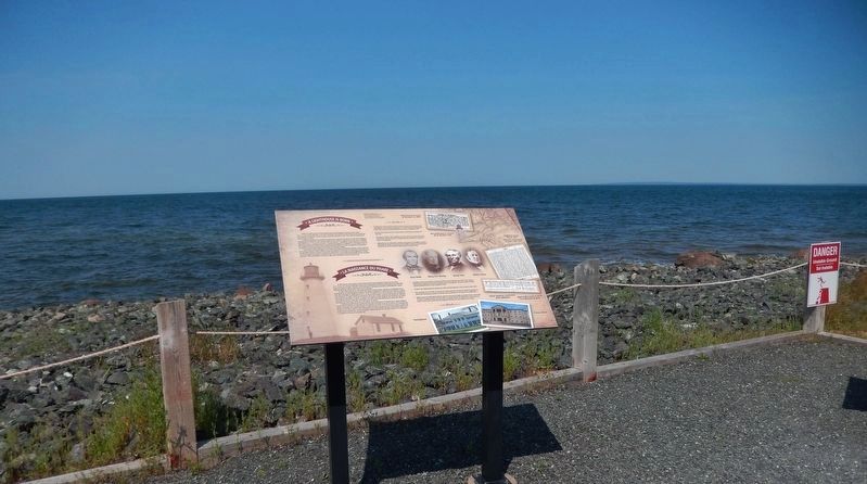 A Lighthouse is Born / Naissance du Phare Marker<br>(<i>view west across Northumberland Strait</i>) image. Click for full size.