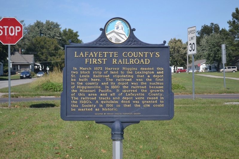 Lafayette County's First Railroad Marker image. Click for full size.