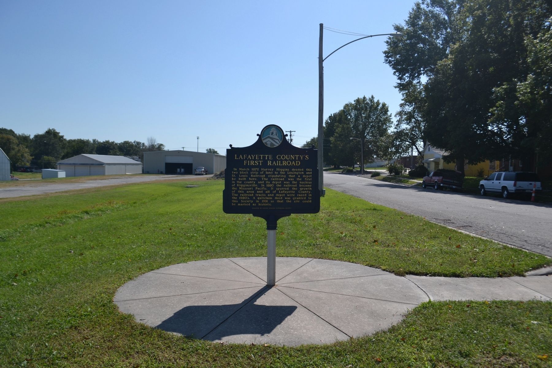 Lafayette County's First Railroad Marker image. Click for full size.