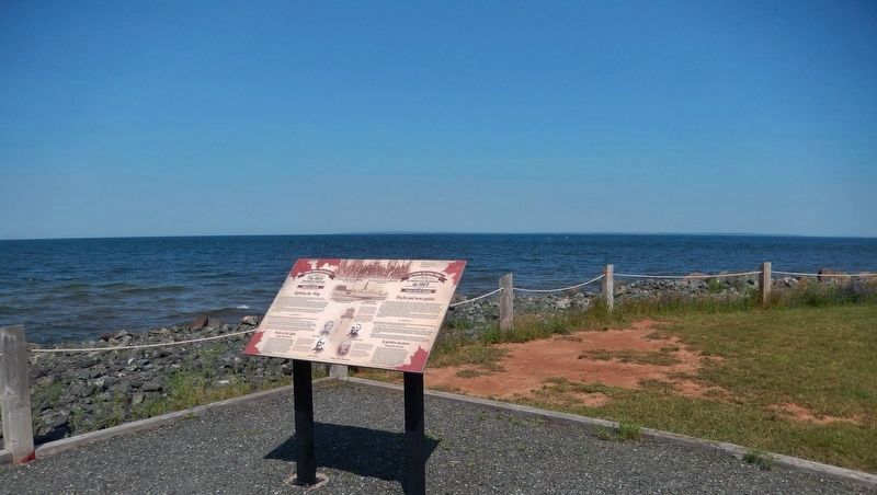 The 1864 Charlottetown Conference Marker<br>(<i>view northwest across Northumberland Strait</i>) image. Click for full size.