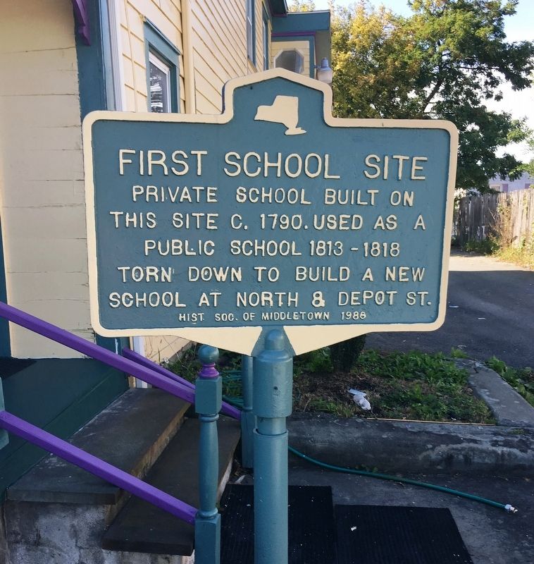 First School Site Marker. Click for full size. First School Site Marker image. Click for full size.