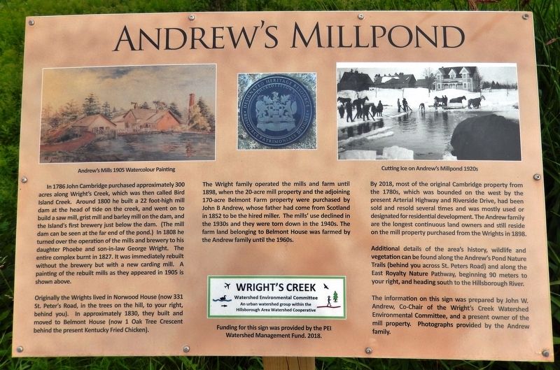 Andrew's Millpond Marker image. Click for full size.