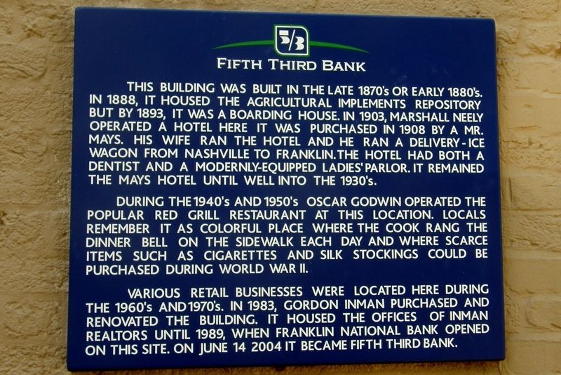 Fifth Third Bank Marker. Click for full size. Fifth Third Bank Marker image. Click for full size.