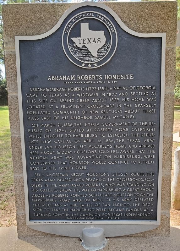 Abraham Roberts Homesite Marker. Click for full size. Abraham Roberts Homesite Marker image. Click for full size.