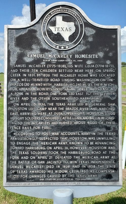 Samuel McCarley Homesite Marker. Click for full size. Samuel McCarley Homesite Marker image. Click for full size.