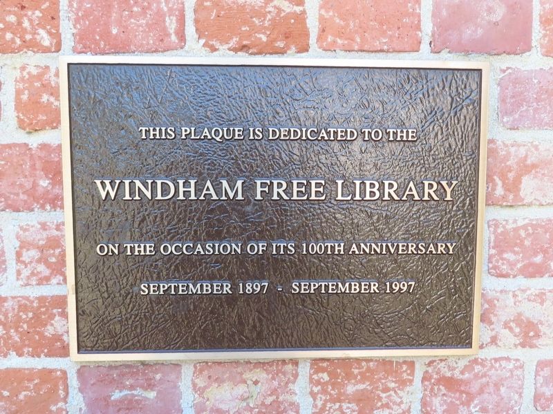 Windham Free Library Marker image. Click for full size.
