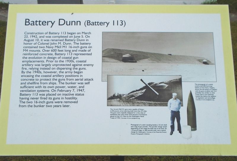 Battery Dunn (Battery 113) Marker image. Click for full size.