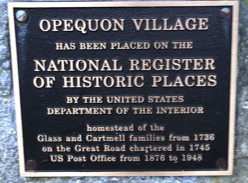 Opequon Village Marker image. Click for full size.
