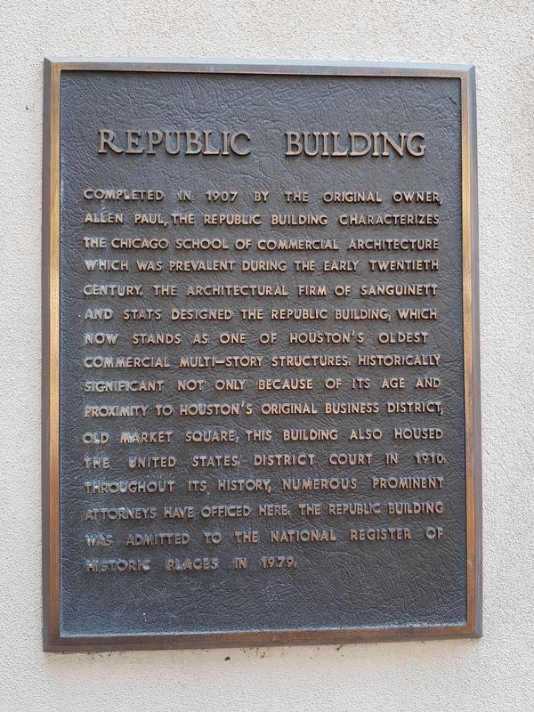 Republic Building Marker image. Click for full size.