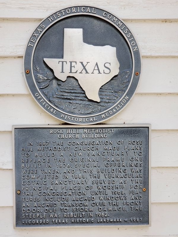 Rose Hill Methodist Church Building Marker. Click for full size. Rose Hill Methodist Church Building Marker image. Click for full size.