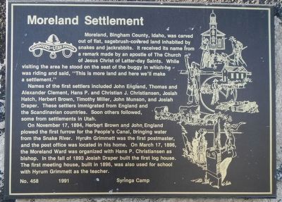 Moreland Settlement Marker image. Click for full size.