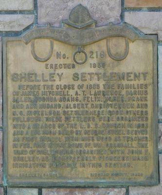 Shelley Settlement Marker. Click for full size. Shelley Settlement Marker image. Click for full size.