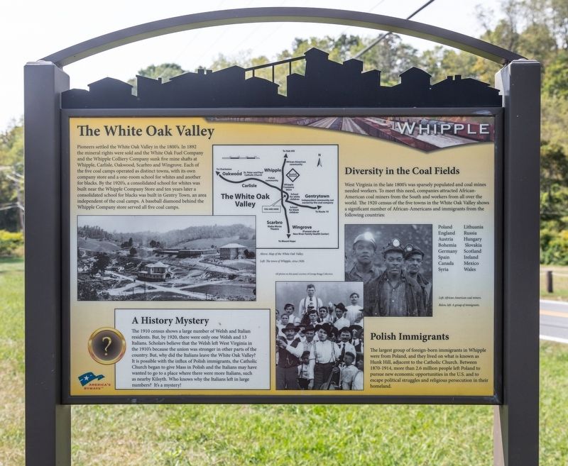 The White Oak Valley Marker image. Click for full size.