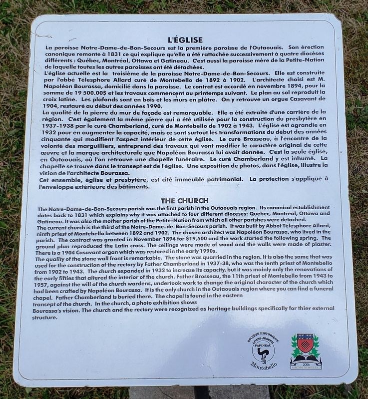 L’Église / The Church Marker. Click for full size. L’Église / The Church Marker image. Click for full size.