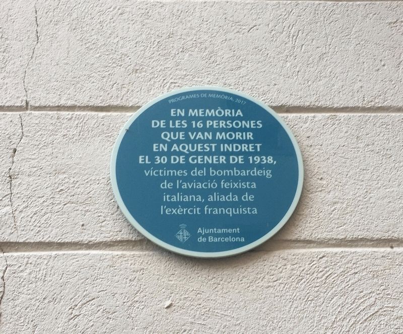 Memorial to the Victims of the Bombing of January 30, 1938 Marker. Click for full size. Memorial to the Victims of the Bombing of January 30, 1938 Marker image. Click for full size.