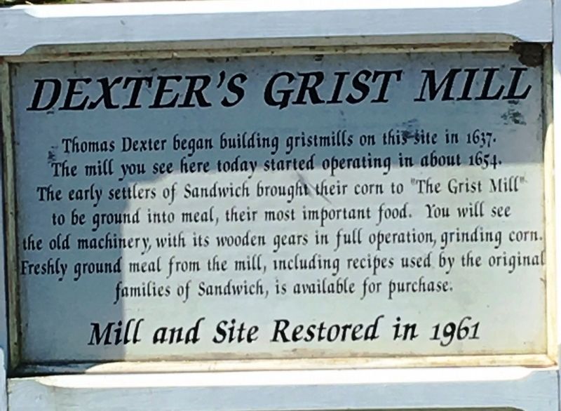 Dexter�s Grist Mill Marker image. Click for full size.
