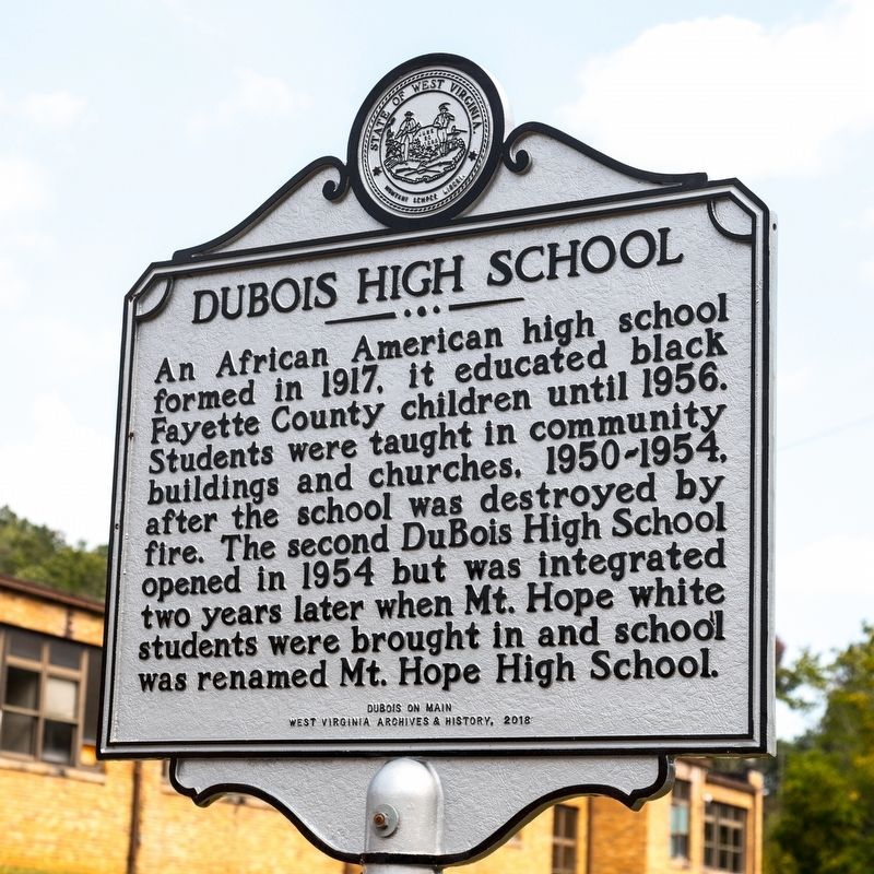 Dubois High School Marker. Click for full size. Dubois High School Marker image. Click for full size.