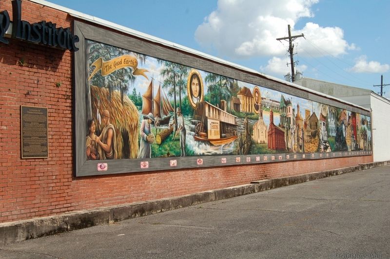 A History of Terrebonne Parish Marker amd Mural image. Click for full size.
