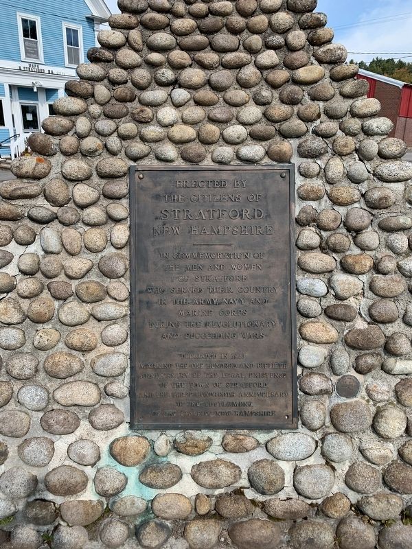 Stratford N.H. War Memorials Marker. Click for full size. Stratford N.H. War Memorials Marker image. Click for full size.