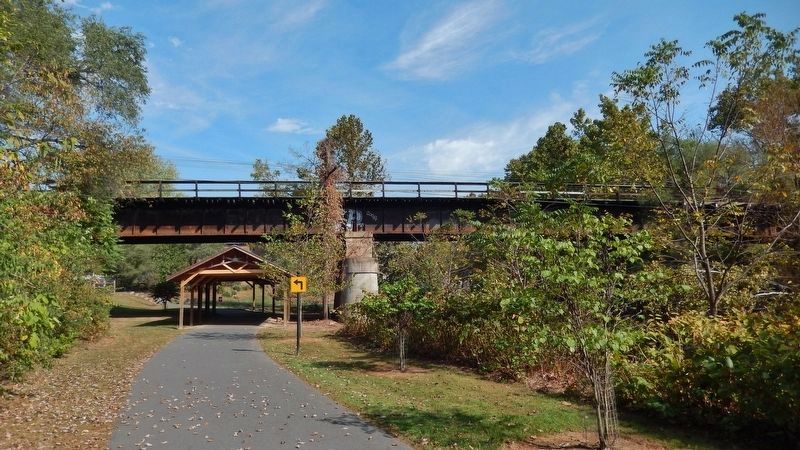 C&O Railroad Bridge<br>(<i>on the South River Greenway trail, 2/10 mile north of marker</i>) image. Click for full size.