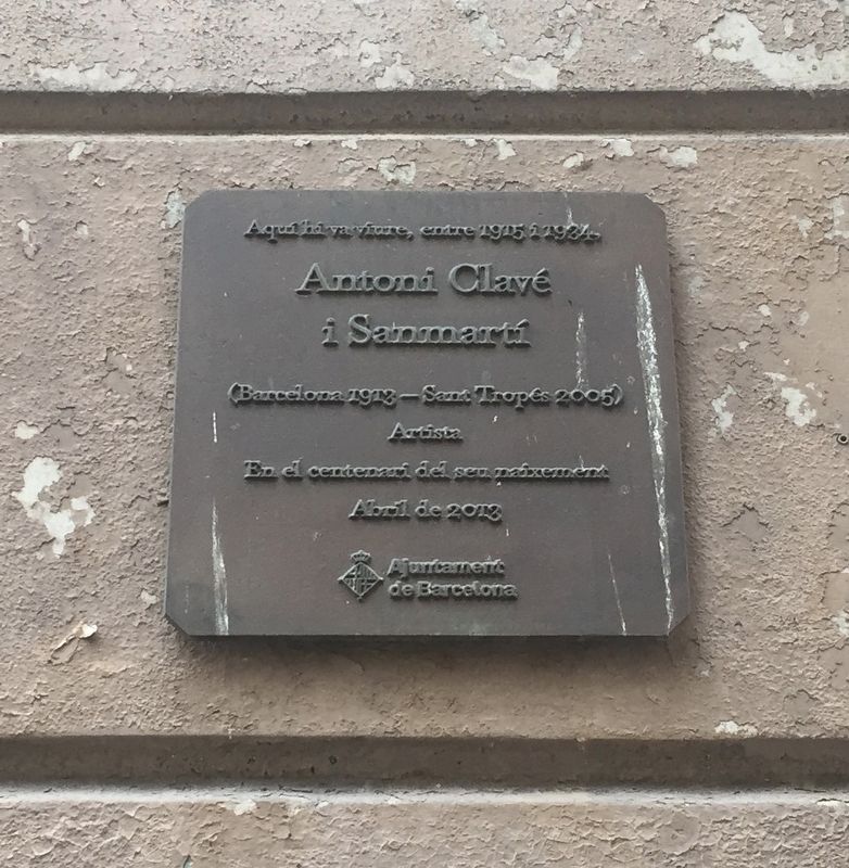 Antoni Clav� i Sanmarti Marker image. Click for full size.