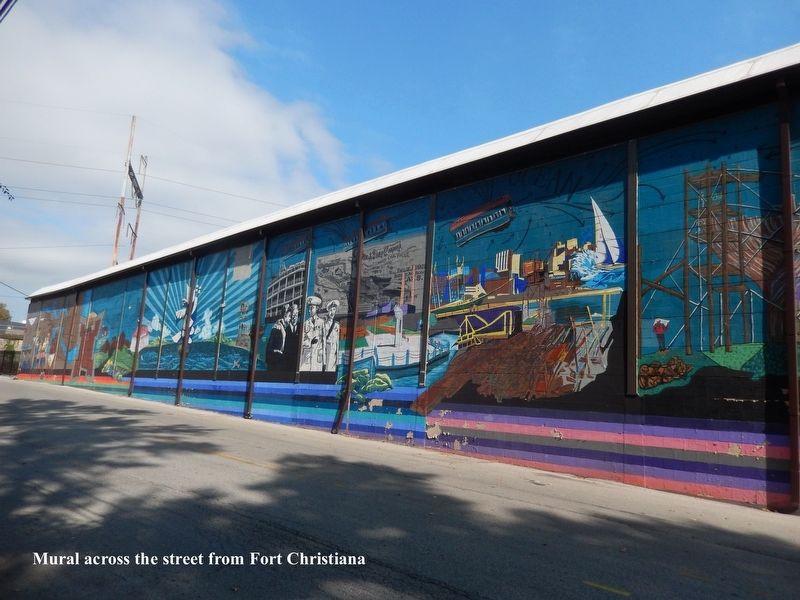 Fort Christina-Mural on wall across the street from the park image. Click for full size.