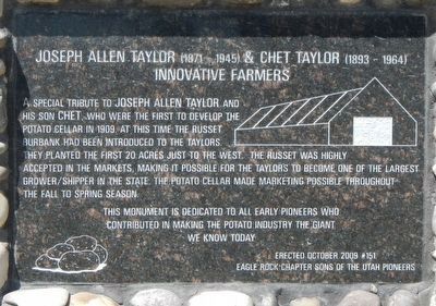 Joseph Allen Taylor (1871-1945) & Chet Taylor (1893-1964) Marker. Click for full size. Joseph Allen Taylor (1871-1945) & Chet Taylor (1893-1964) Marker image. Click for full size.
