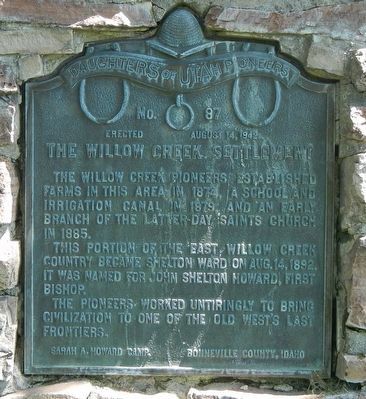 The Willow Creek Settlement Marker image. Click for full size.