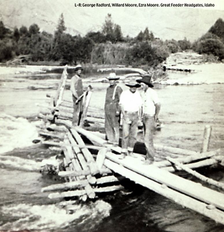Building the Great Feeder Headgate image. Click for full size.