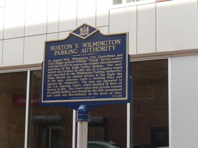 Burton V. Wilmington Parking Authority Marker image. Click for full size.
