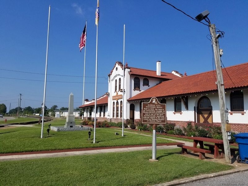Kansas City Southern Depot Marker. Click for full size. Kansas City Southern Depot Marker image. Click for full size.