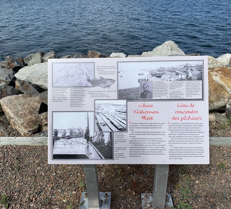 Where Fishermen Meet/Lieu de rencontre des p�cheurs Marker image. Click for full size.