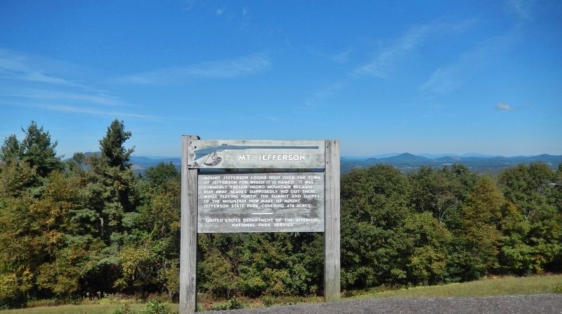 Mt. Jefferson Marker (<i>wide view</i>). Click for full size. Mt. Jefferson Marker (<i>wide view</i>) image. Click for full size.