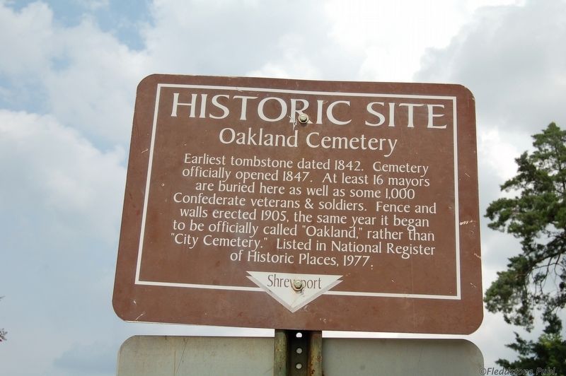 Oakland Cemetery Marker. Click for full size. Oakland Cemetery Marker image. Click for full size.