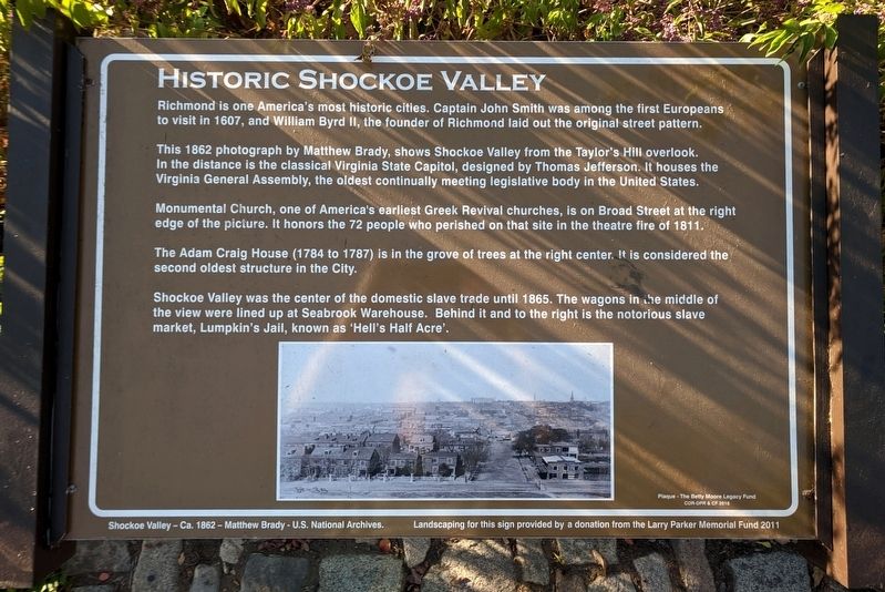 Historic Shockoe Valley Marker image. Click for full size.