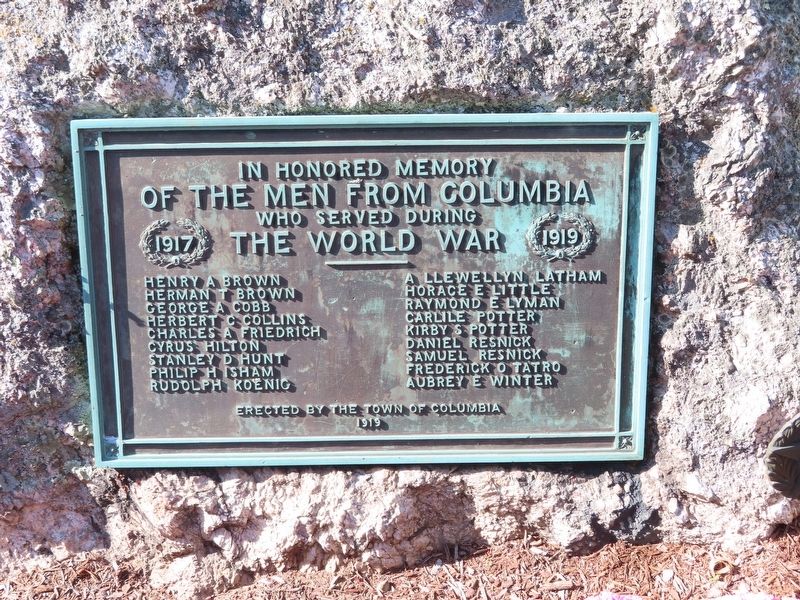 Columbia World War I Monument image. Click for full size.