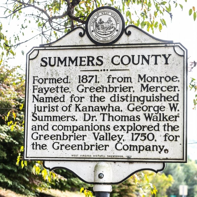 Summers County side of marker image. Click for full size.