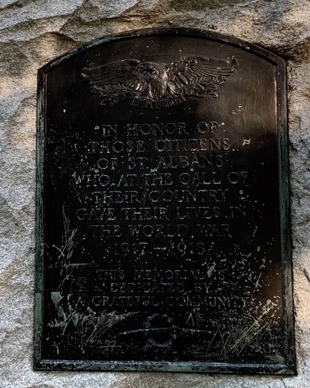 St. Albans World War Memorial. Click for full size. St. Albans World War Memorial image. Click for full size.