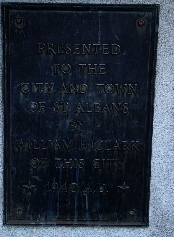 St. Albans Civil War Memorial. Click for full size. St. Albans Civil War Memorial image. Click for full size.