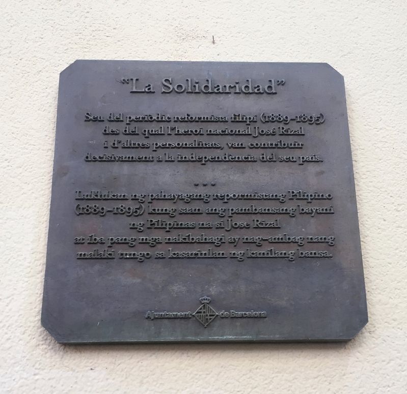 "La Solidaridad" Marker. Click for full size. "La Solidaridad" Marker image. Click for full size.