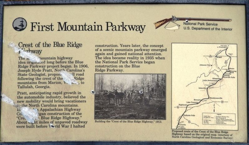 First Mountain Parkway Marker image. Click for full size.