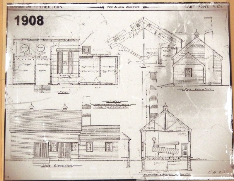 Marker detail: 1908 Construction Plans image. Click for full size.