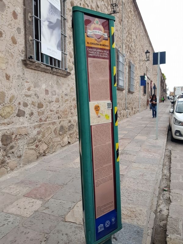Manor House of the de la Canal Family (Allende Institute) Marker. Click for full size. Manor House of the de la Canal Family (Allende Institute) Marker image. Click for full size.